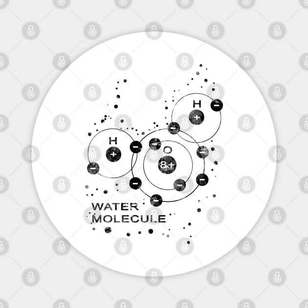 Water Molecule Magnet by RosaliArt